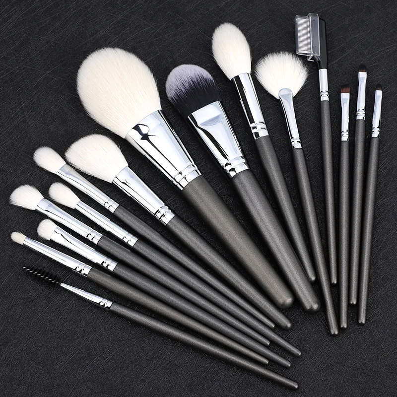 Factory Wholesale Goat Hair Professional Cosmetic Private Label Make Up Brushes 12 Pcs Makeup Brush Set