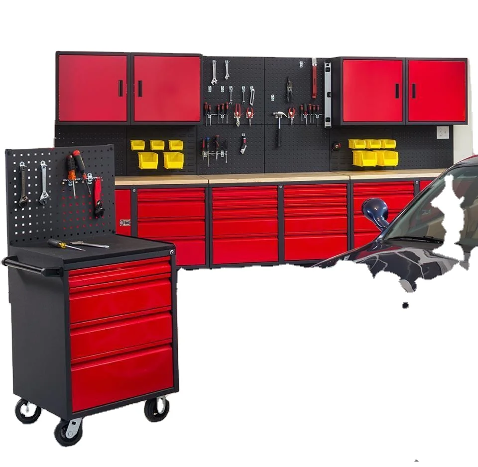 Гаражный верстак JZD металлический ящик шкаф для инструментов Рабочий стол из нержавеющей стали тележка на колесиках с держателем пегборда