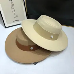 Dropshopify Fall Hats Women Zebras Fedora OEM Chapeau Larges Brim Tie Dye Hat Chain Short