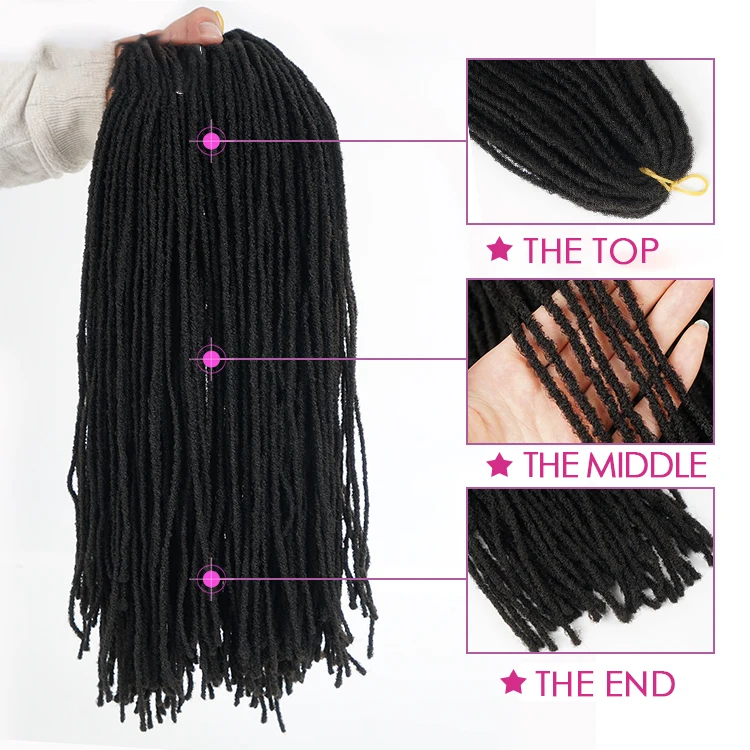 Ombre Mini Micro Faux Sister Locs Straight Dreadlocks Synthetic Crochet Braids Hair Extension Sisterlocks Natural 18 Inch