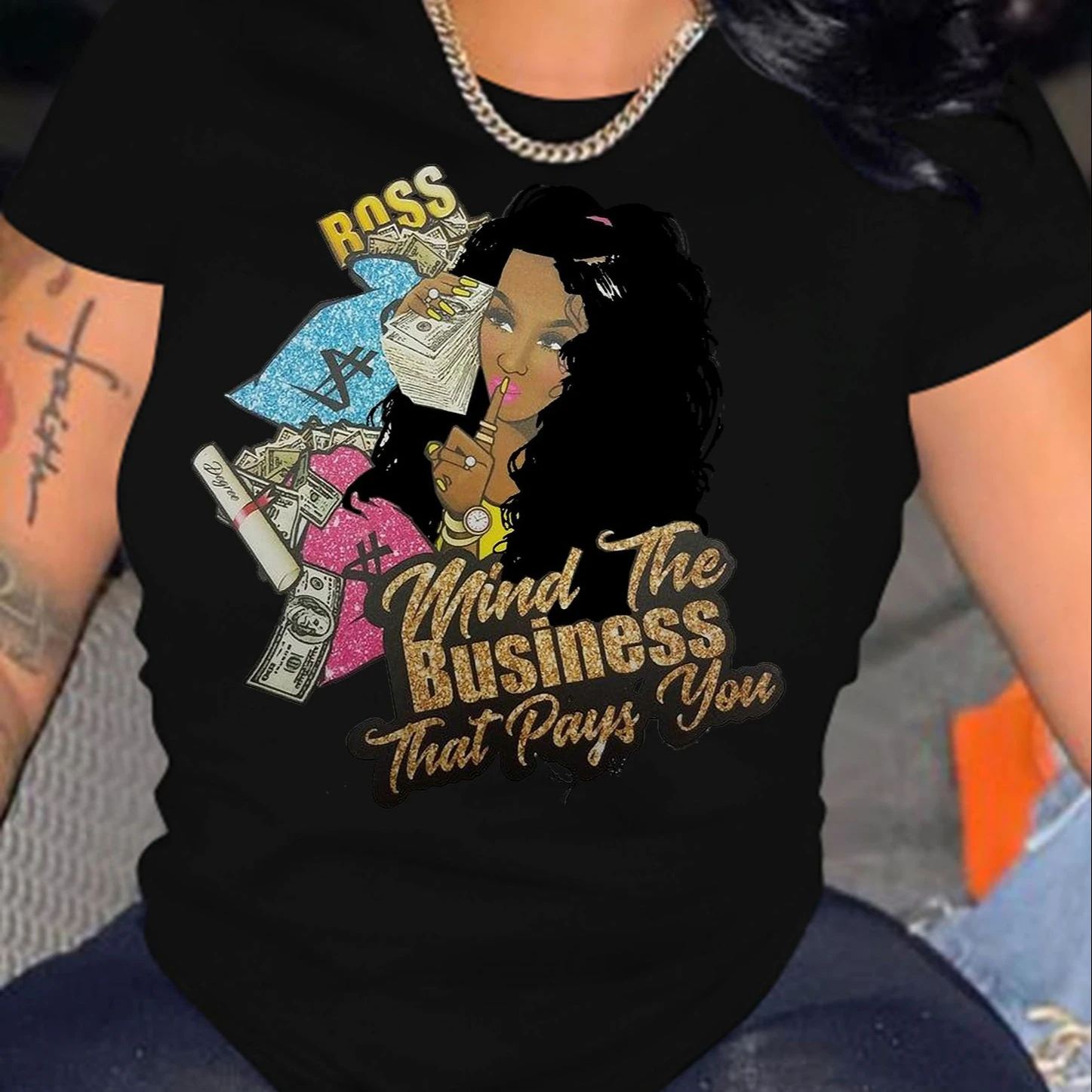 High Quality Women T Shirt Printed Short Sleeve Women Shirt Summer Business Boss Girl Shirt Graphic Tops