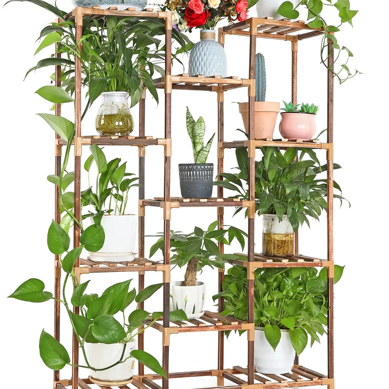 Bamboo Flower Plant Stand Multifunction Shelves Storage Shelf Plant Stand