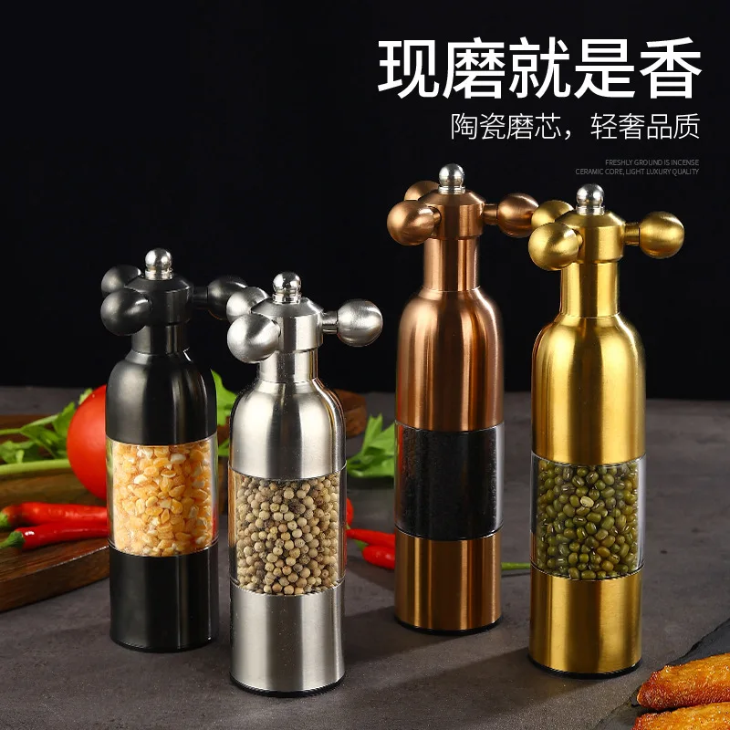 Manual Pepper Grinder 304 Stainless Steel Mill Tap Sea Salt Pepper Grinder