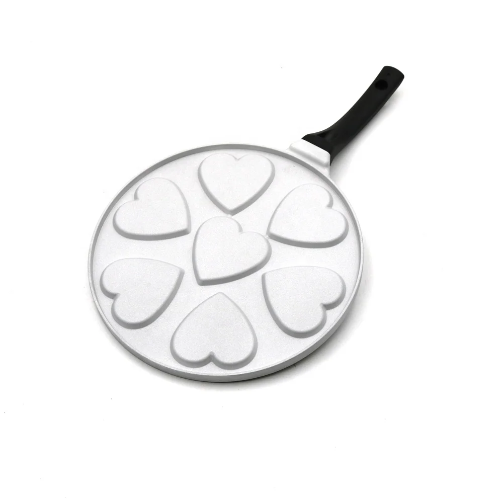 Ejoyway 7-heart -shape waffle pan Die-casting  non-stick fry pan 26cm
