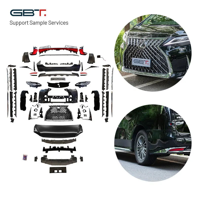 
GBT high quality Plastic for toyota alphard 2015-2020 body kit upgrade to lexus LM300 car bumpers for Toyota alphard 30 facelift 