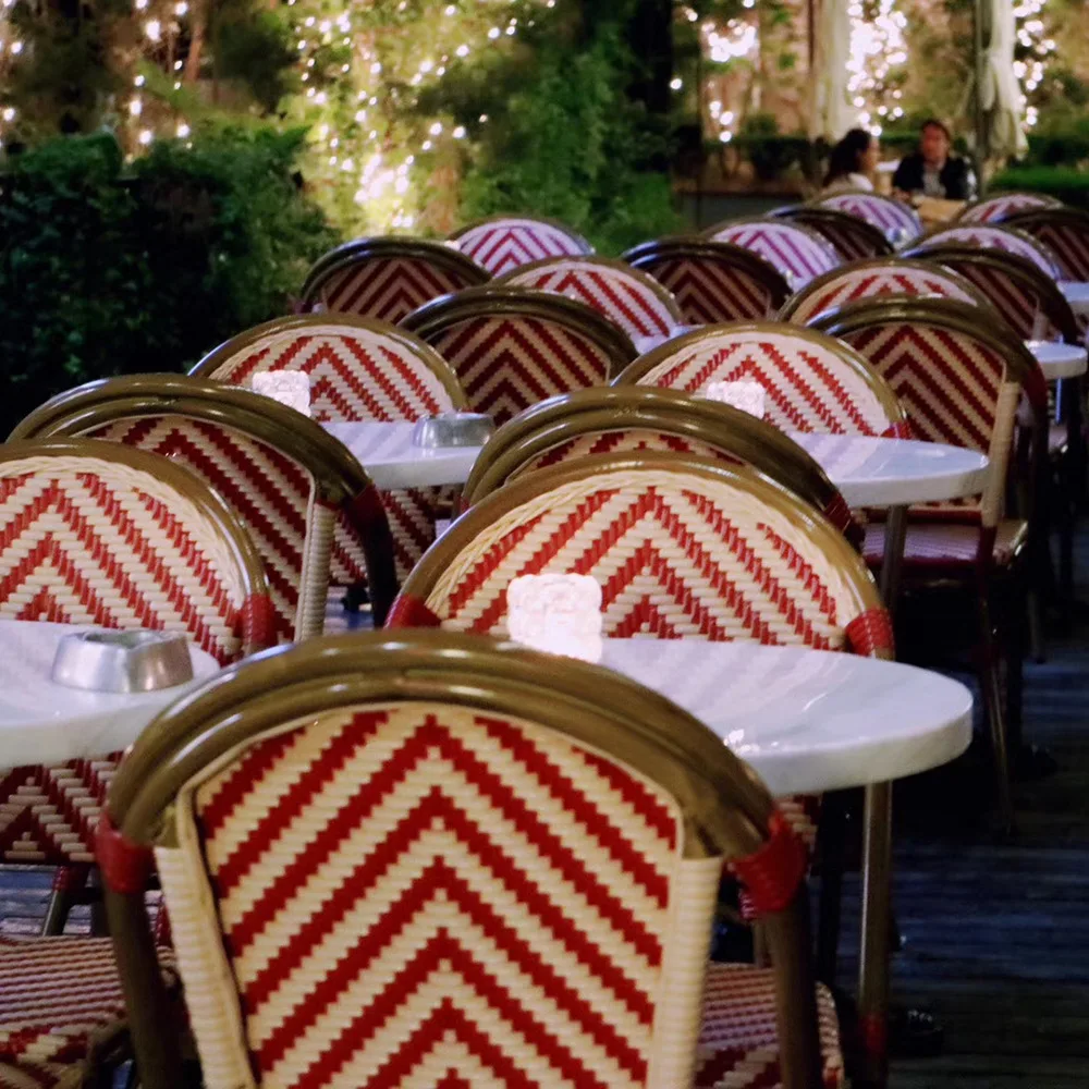 aluminum outdoor chair  rattan nordic style comfortable restaurant dining chair