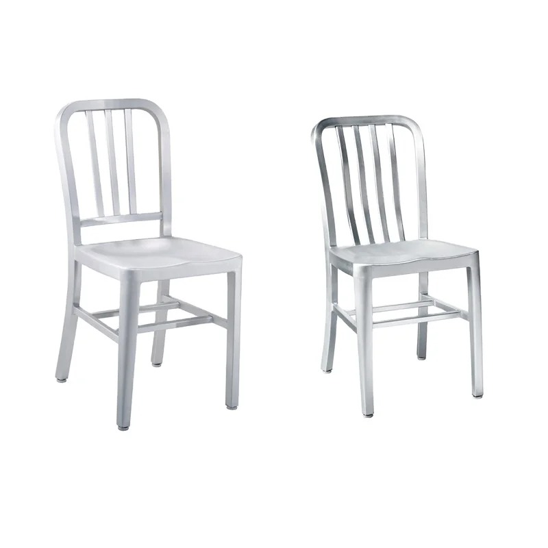 TW1005 Brushed And Anodized Aluminum dining chair restaurant navy chair  metal navy chair