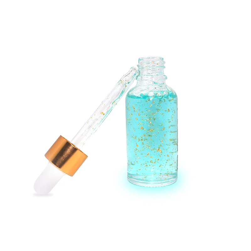 LYW Private Label Natrual 24K Gold Foil Serum Anti Aging Whitening Face Serum Skin Care Blue Copper Peptide Face Serum