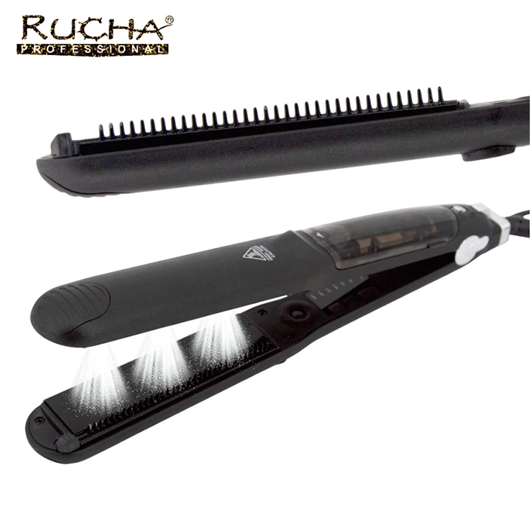 PTC fast heating steam pod hair straightener tourmaline  ceramic coating professional LED display steampod flat iron