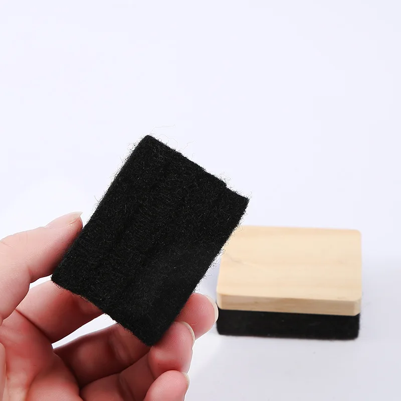 New Simple Small Wooden Blackboard Eraser Felt Whiteboard Eraser