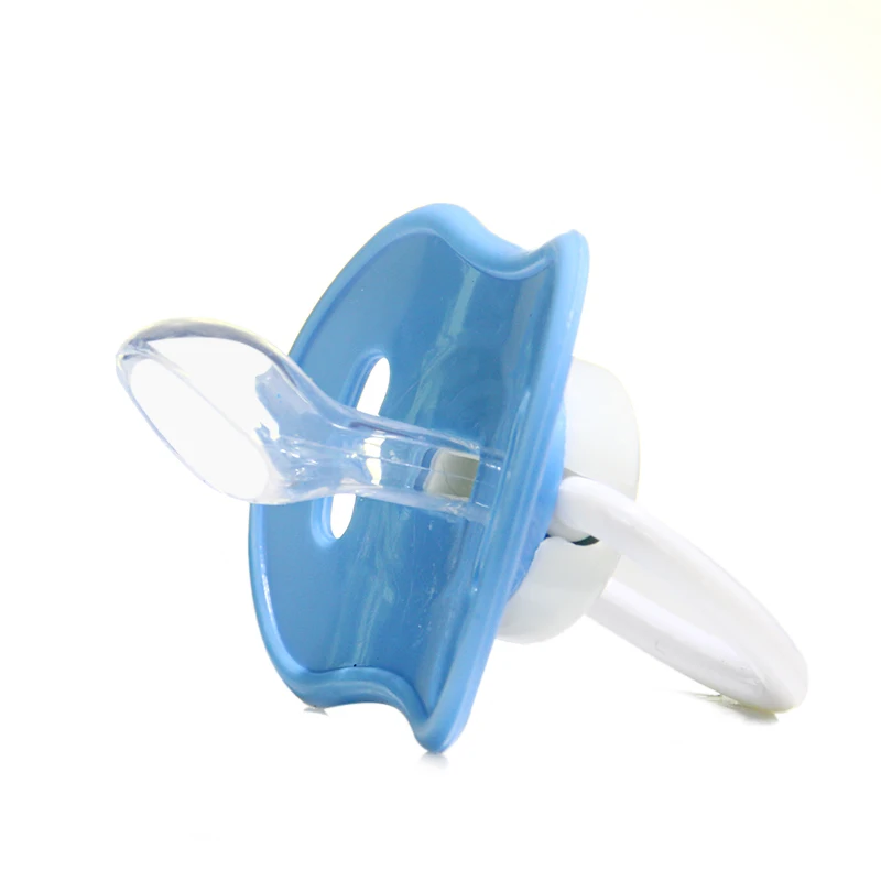 Fashion Cartoon Orthodontic Silica Gel Pacifier Teat with PP Handle Flat Nipple