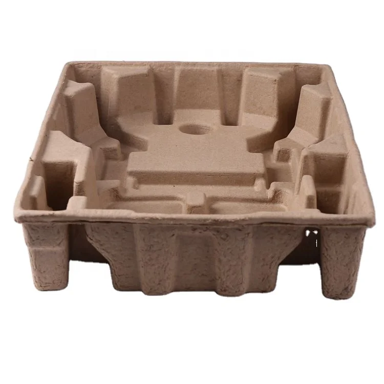 OEM dry press Recycled Cardboard Paper Molded Pulp Packaging Insert cosmetic tray eco friendly  paper pulp tray box heavy duty