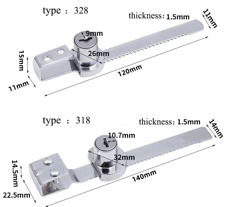 Customize drawer lock cabinet lock Multipurpose Office Iron Cam Latch Bolt stainless steel  Cupboard Master Key Desk Drawer Lock