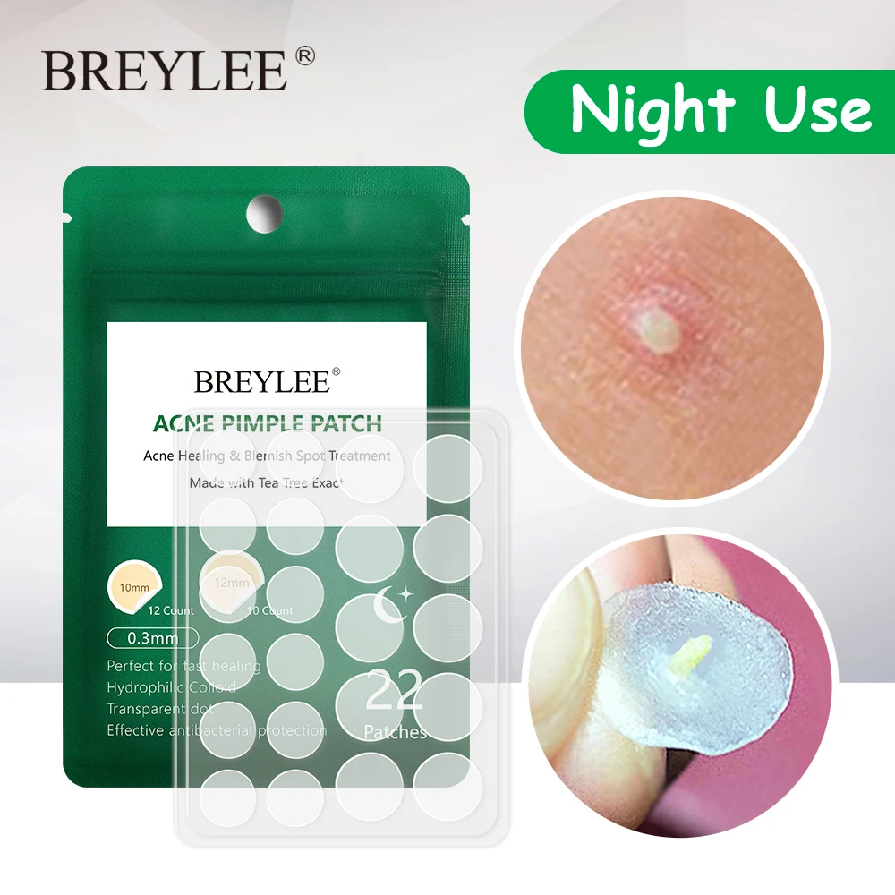 BREYLEE Tea Tree Acne Healing Blemish Spot Treatment Acne Pimple Patches Night Use