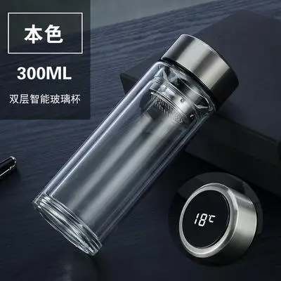 wholesale intelligent electronic thermos cup  friendly recycled glass juice milk water bottle