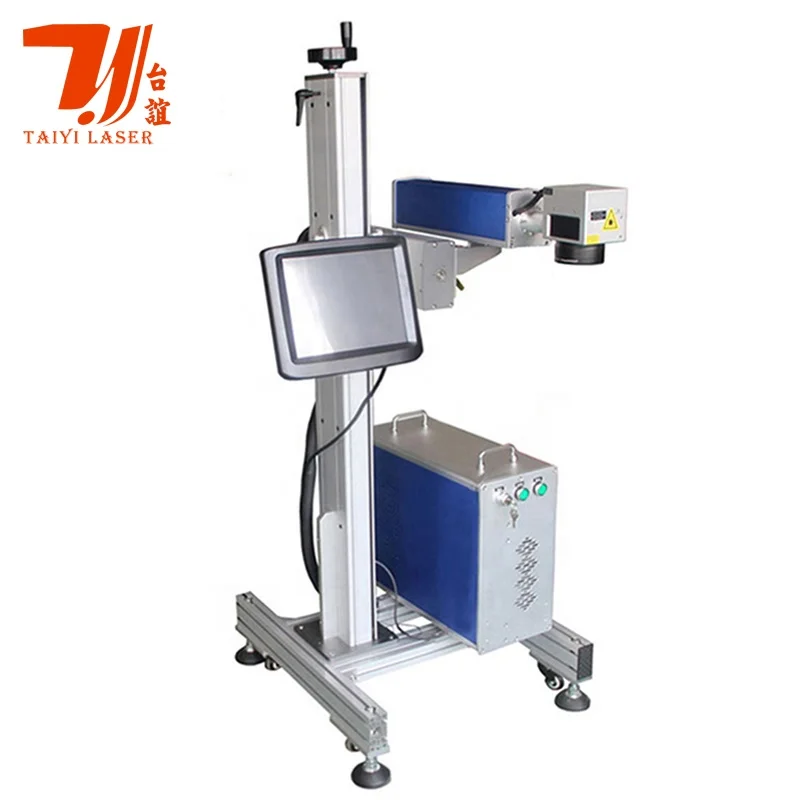 Flying 30W 50W 100w Fiber Laser Marking Printing Machine for Metal Tube Pipe With Raycus