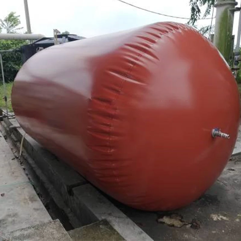 Collapsible PVC red mud biogas storage tank for small scale family livestock farm pig/chicken/cattle dung digester