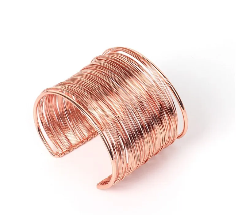 Wholesale European and American accessories C open steel wire braided bracelet female punk retro hollow armband bracelet