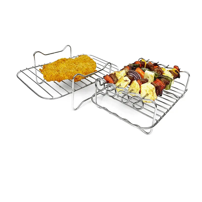 stainless steel Air Fryer skewers Rack Set Of 2 for Dual Basket