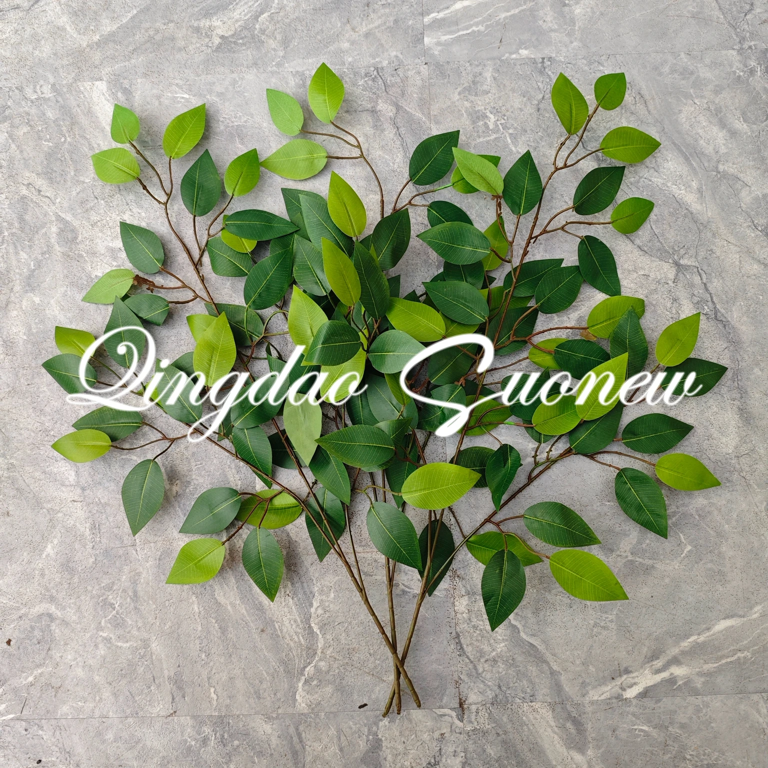SN-D110 High Quality Artificial Flame Retardant Banyan Leaves For Decoration For Outdoor Props Leaf Artificial Plants