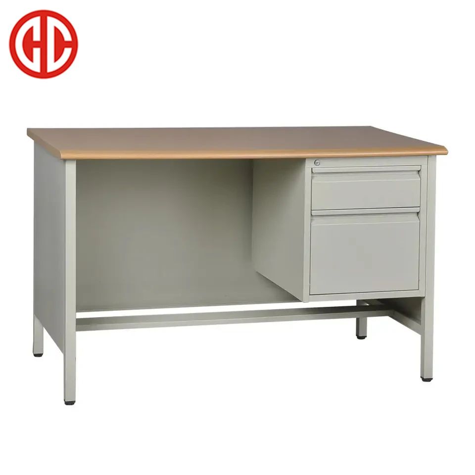 Office Furniture Metal Office Desks Wooden MDF Table Top Boss Executive Manager Workstation Tables 2 Drawers Storage Steel Desk