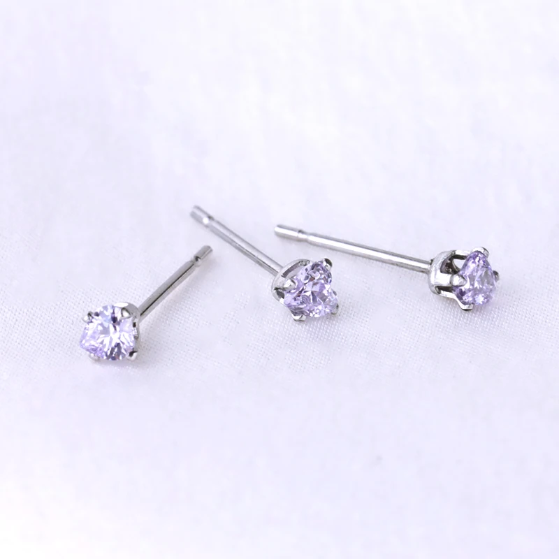 Summer color stud 2023 hot style stud temperament small love zircon stud ear accessories female wholesale