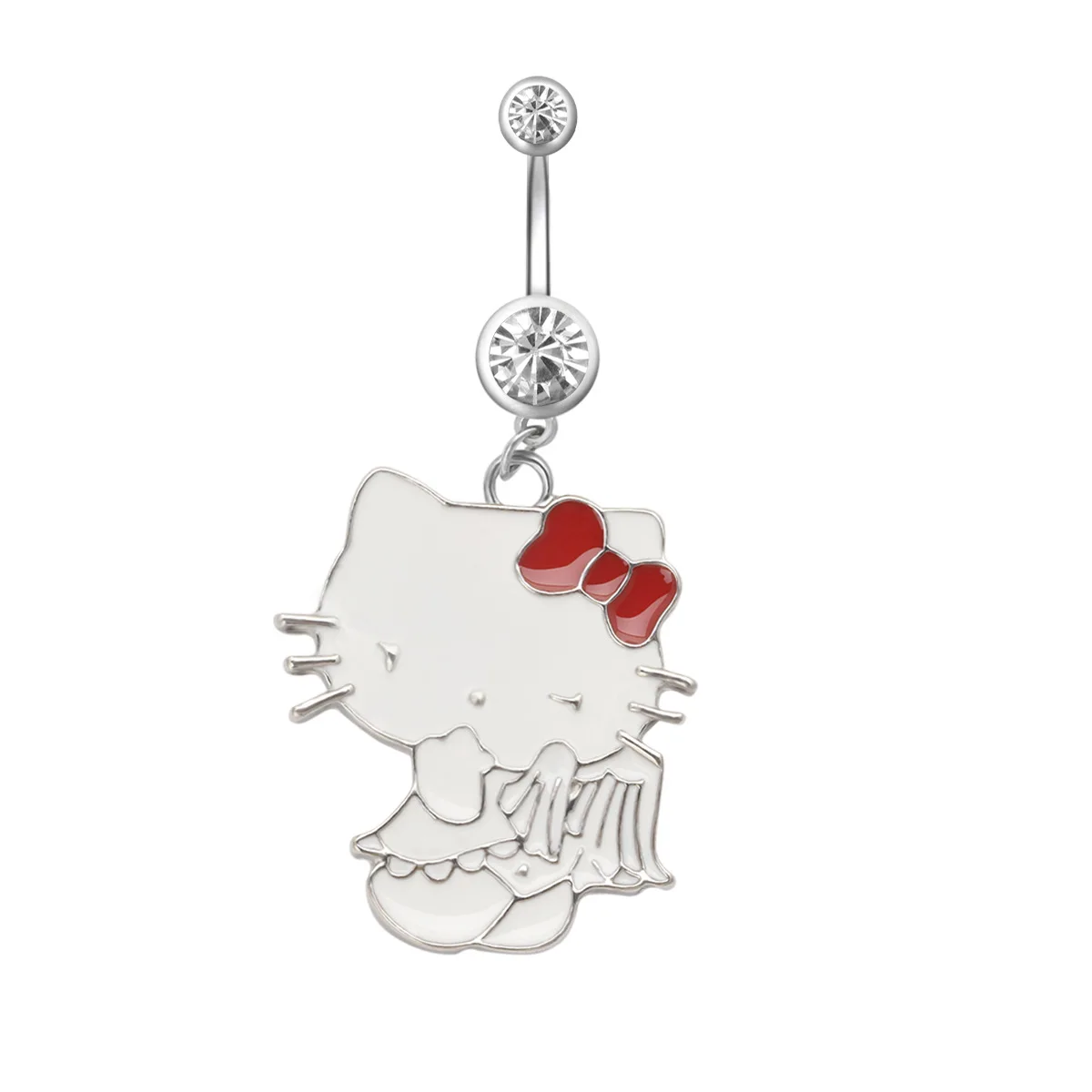 New exquisite cartoon cute cat belly button ring Anti allergy titanium piercing jewelry navel ring for girl