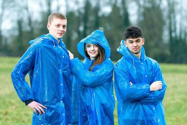 
Bio material LDPE hooded raincoat 