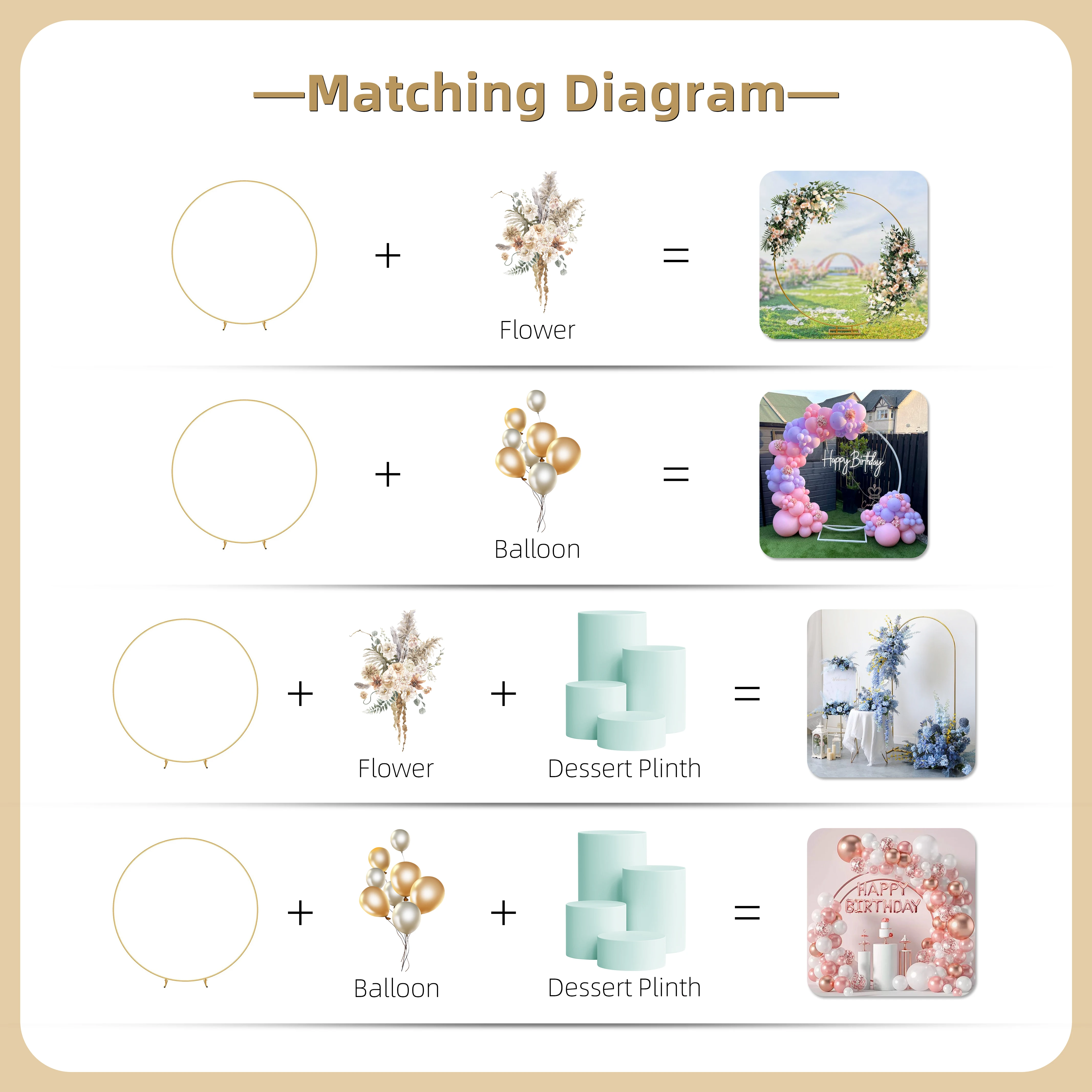 custom wedding event decoration giant circle grid cake prop balloon stand round mesh backdrop for party