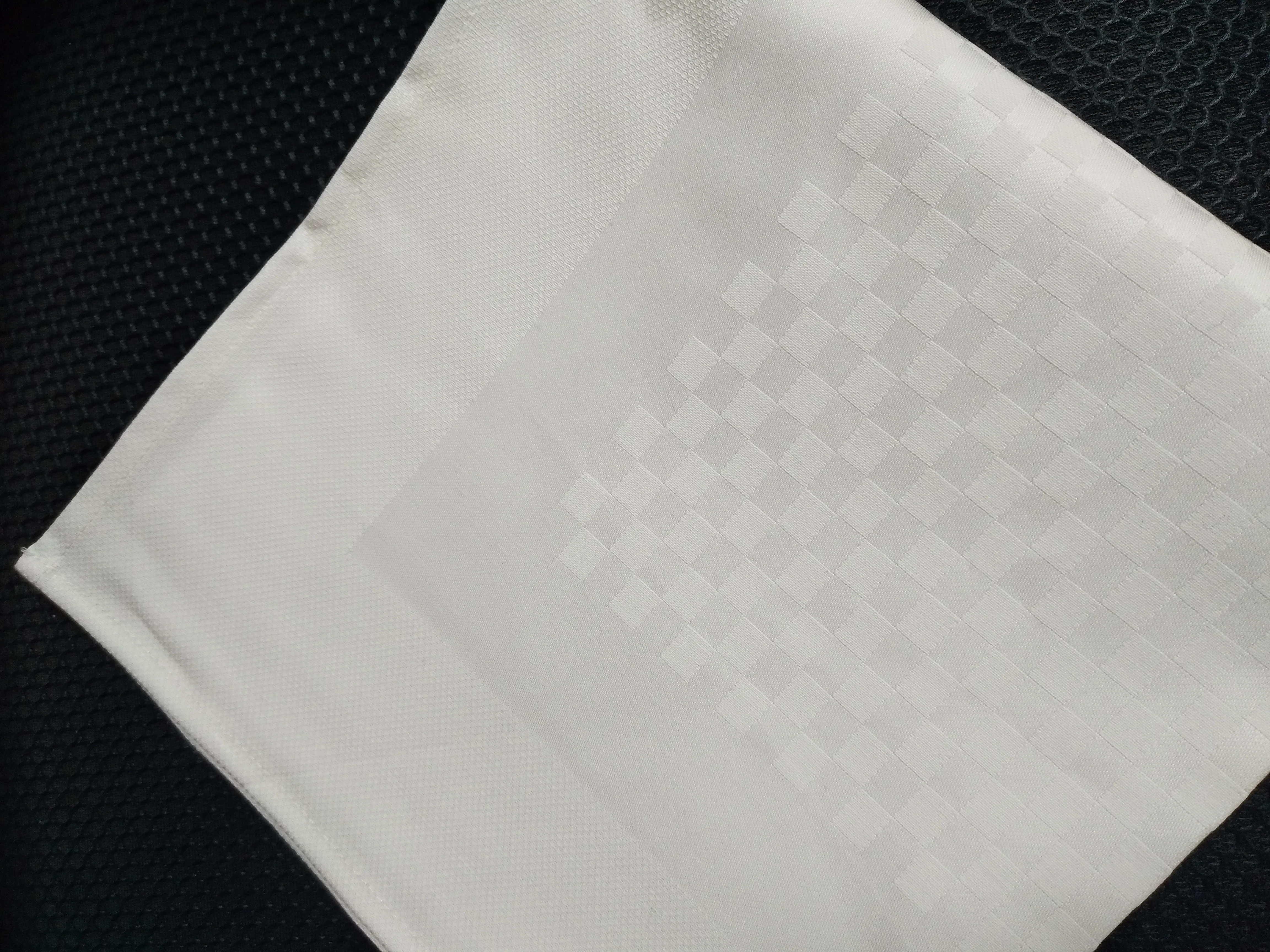 Cheap hotel washable custom napkin printing cotton embroidered satin band napkin