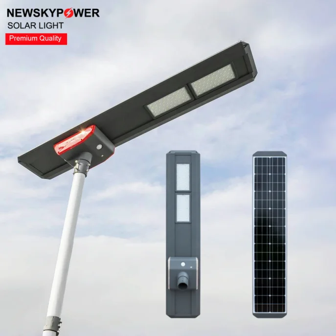 Ultra-thin DC Die-cast Aluminum Solar Cell Powered Street Light LED 80W 100W 120W Auto Dusk To Down For Street High Way Light