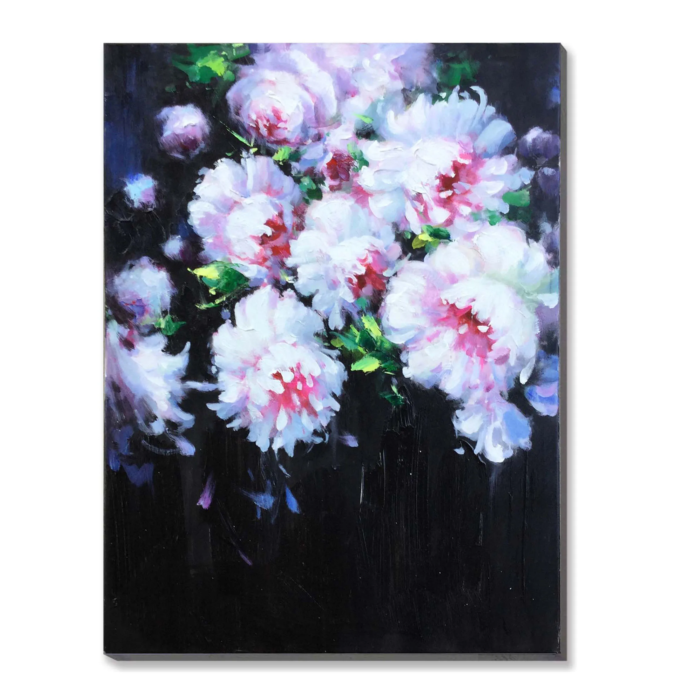 Абстрактная картина маслом на холсте с цветами