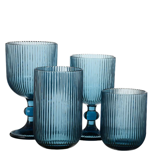 Wholesale european wine goblet for club wedding deco crystal giant embossed red wine cup Highball Glassware