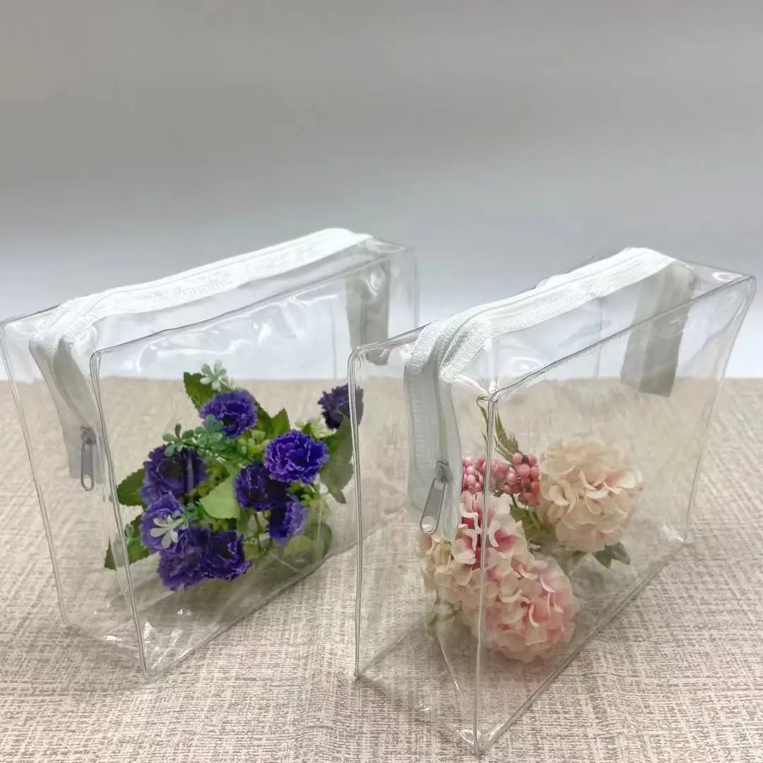 Custom washing waterproof toiletry bags clear pvc cosmetic bag with zipper makeup pouch bag