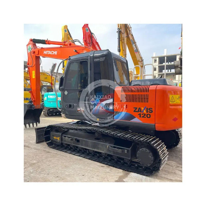 Hitachi ZX120 used excavator excavadora backhoe 12 ton in stock crawler digger hydraulic machine dozer blade