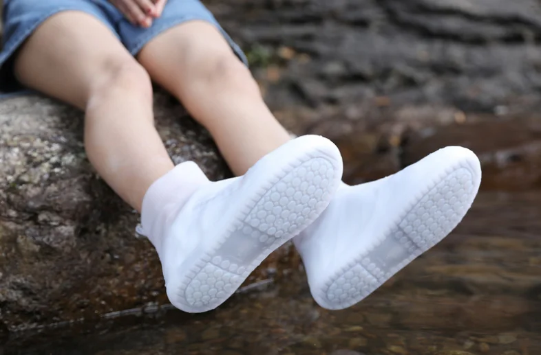 TPE rain boots Waterproof Shoe Covers Non-Slip Water Resistant Overshoes Silicone Rubber Rain shoes Protectors
