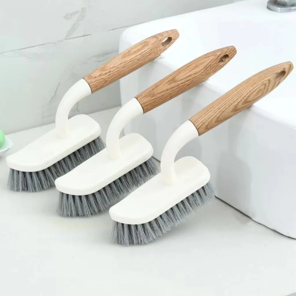 Wholesale Floor Brush Toilet Tile Wall Household Kitchen Pot Brush Hard Hair Wood Handle Gap Cleaning Brushes