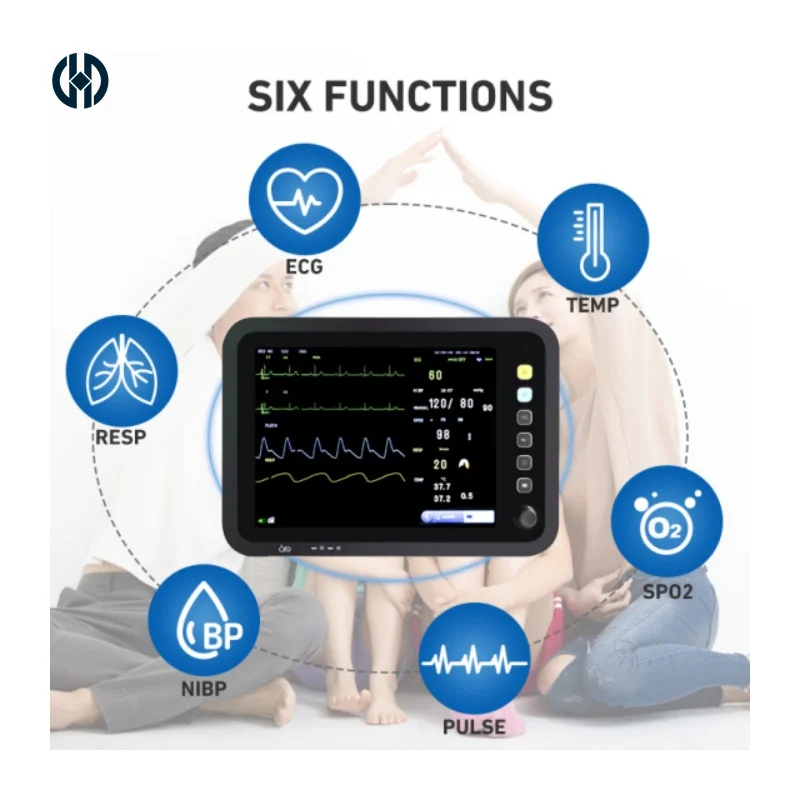 Manhua The Best Quality Assurance Multi-Parameter Touch Screen  Waveform Compatible ICU Monitoring System Monitor