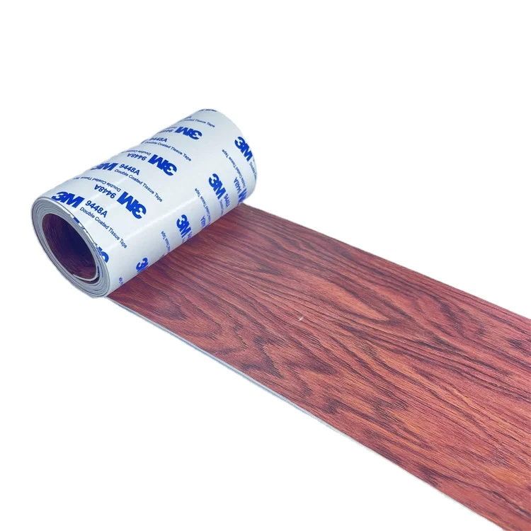 Wood Textured Adhesive Leather 3.9*15 inch 10*38cm  for Door Floor Table and Chair Self Adhesive Leather