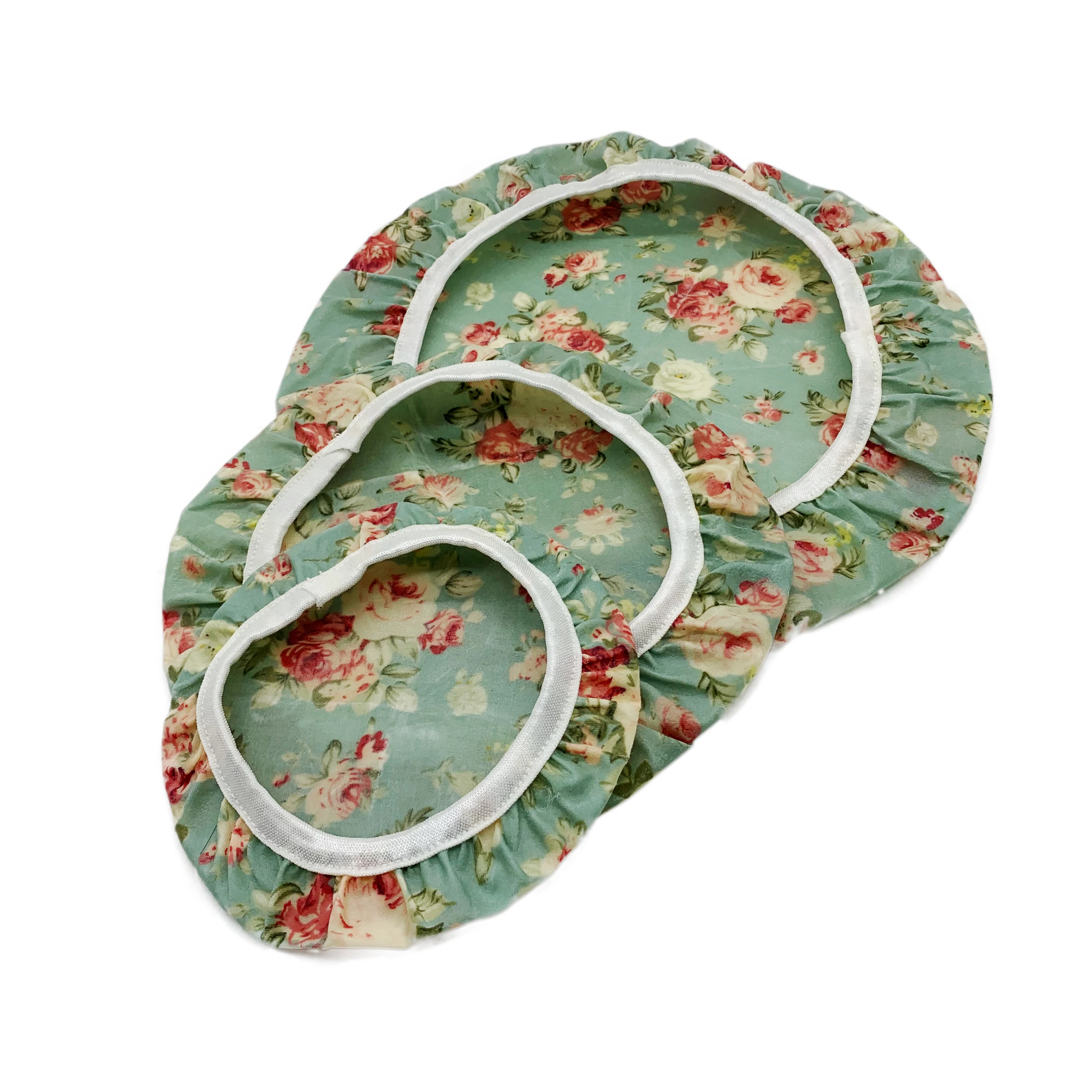
elasticized reusable fabric beeswax bowl covers food wrap 