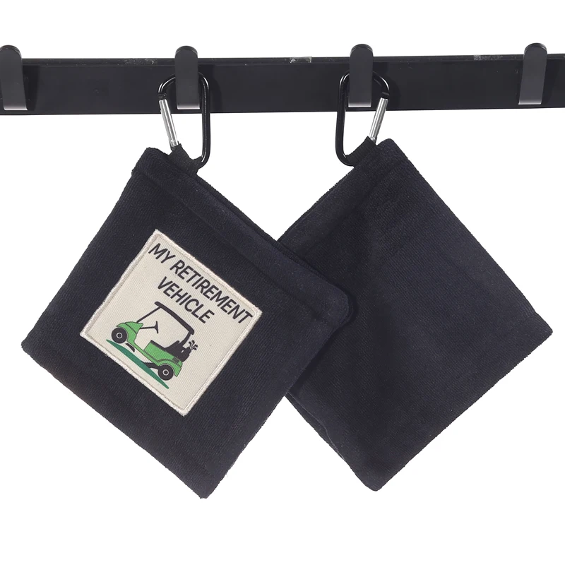 Custom Golf Ball Towel 3D Embroidery Logo Polyester Eco Friendly Golf Towel Design