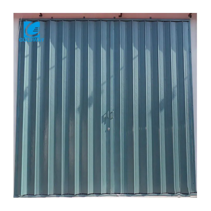 Metal Garage Door Accordion Single Galvanized Steel Folding Door External Sliding Door Partition