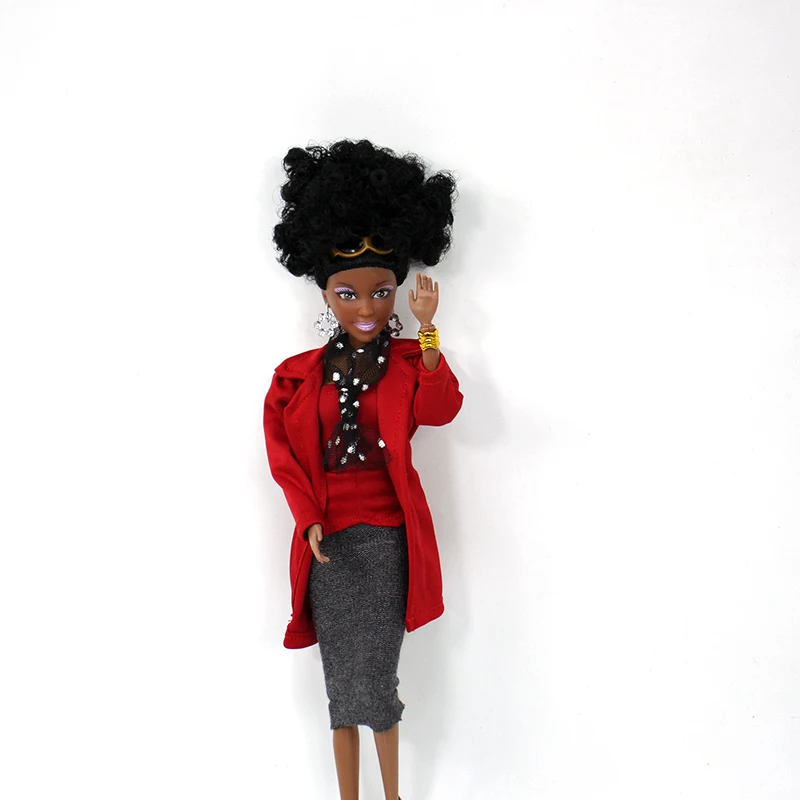 Fashion doll 12.5inch black skin doll 4 style mix african hair doll for kids