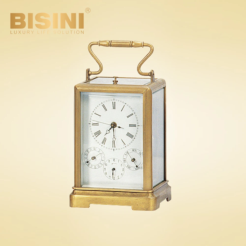Miniature simple Small Square Leather table clock Household table-top timepiece