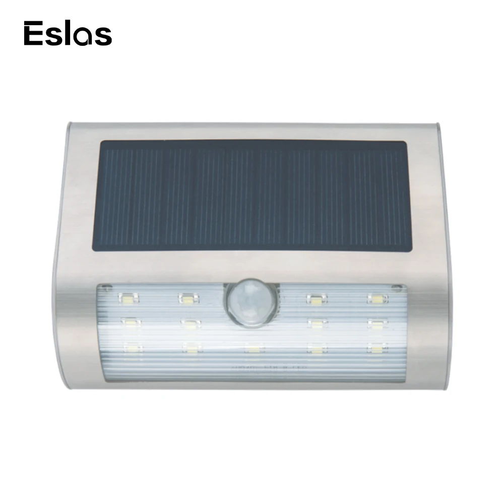
Eslas Courtyard Garage Garden Waterproof Motion Sensor Outdoor LED Solar Light Low Lumen Energy Saving Solar Panel 