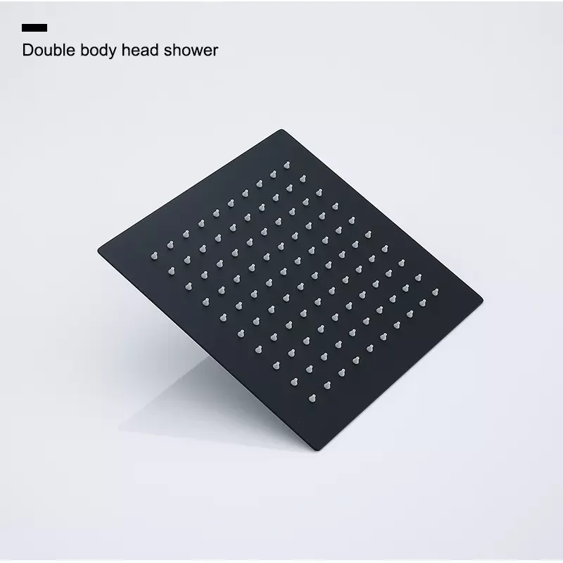 Aida Matte Black Shower Faucet Bath Tap Full Solid Brass In Wall Shower Faucet High Configuration Thermostat Shower Set