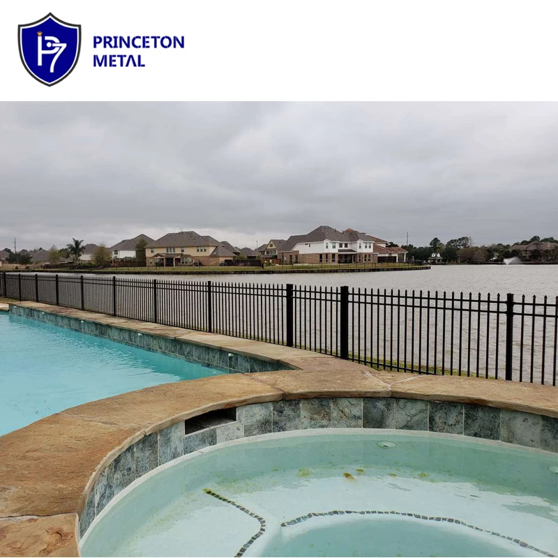 Powder coated no dig parts for sales tube garden solid black aluminum alloy fence panels