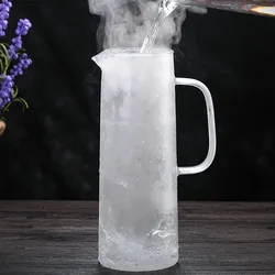 Cheap Price Original Factory Glass Water Pitcher Glass Jug Cups With Wood Tray Sets Manufacturers