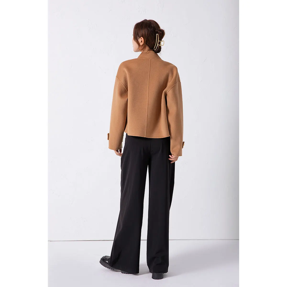 10%Cashmere 90%merino wool ODM knitted Customized Wholesale Women Parka Winter Coats For Ladies Women