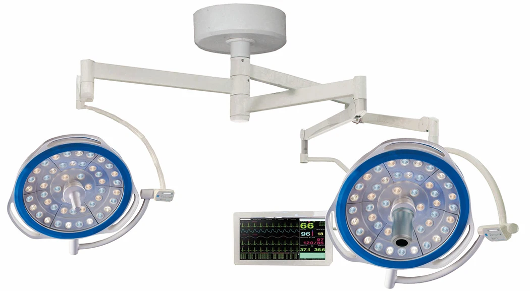Double Heads Ceiling Led Theatre Operation Shadowless Medical Cold Light Surgery Lamp with camera system